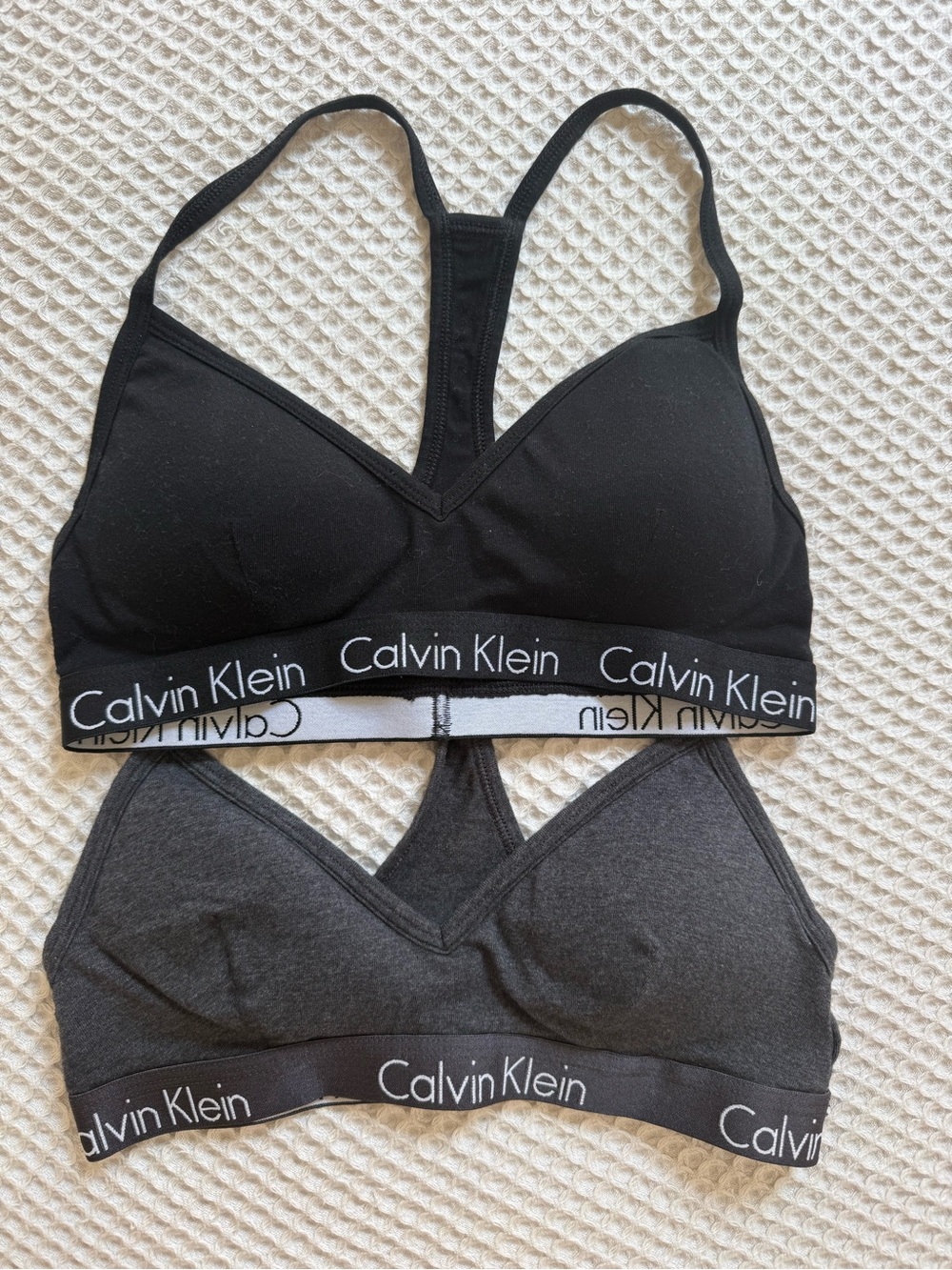 Calvin Klein Black & Charcoal Racerback Wireless Bralette Set
